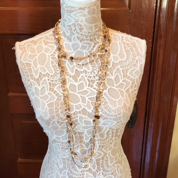 Set of 3 brown beaded necklaces - Picture 5 of 8